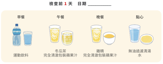 大腸鏡檢查前1天清流質飲食食譜